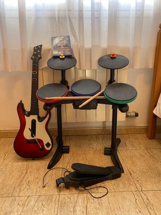 Guitar Hero 5 + Batería + Guitarra ps2