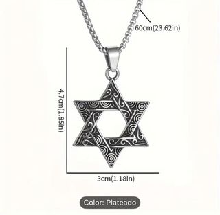 Collar Estrella de David Acero Inoxidable
