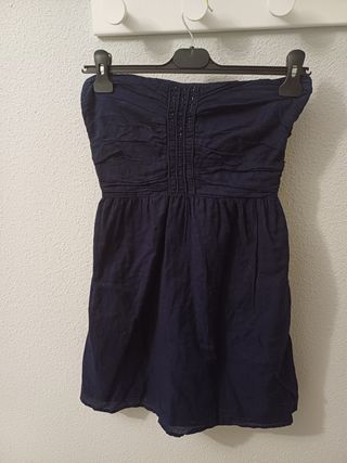 Vestido azul sin tirantes