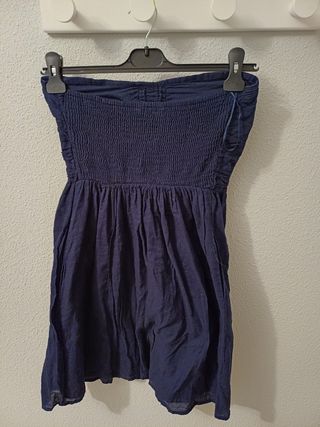 Vestido azul sin tirantes