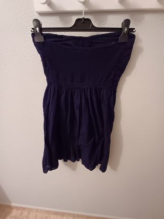 Vestido azul sin tirantes