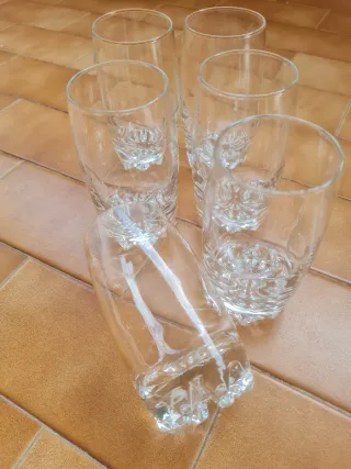 Set 6 Bicchieri Vintage Vetro Trasparente