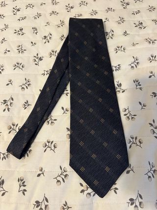 Giorgio Armani corbata azul seda microdibujo nueva