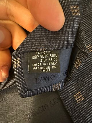 Giorgio Armani corbata azul seda microdibujo nueva