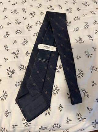 Giorgio Armani corbata azul seda microdibujo nueva
