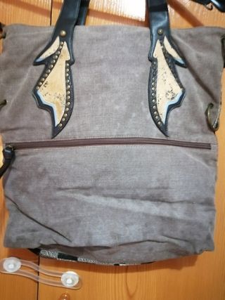 Bolso Tous Grande Rafia y Loneta Multicolor