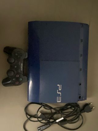 Consola PS3 Azul con Mando y Cables