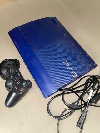 Consola PS3 Azul con Mando y Cables