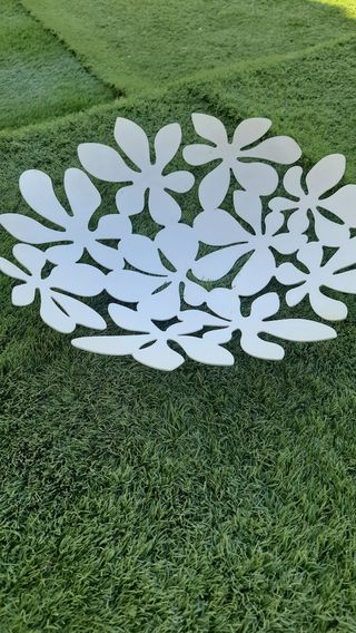 Frutero decorativo blanco diseño floral