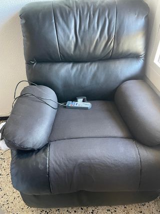 Sillón reclinable eléctrico de cuero