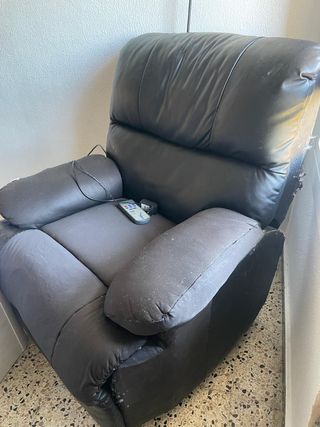 Sillón reclinable eléctrico de cuero