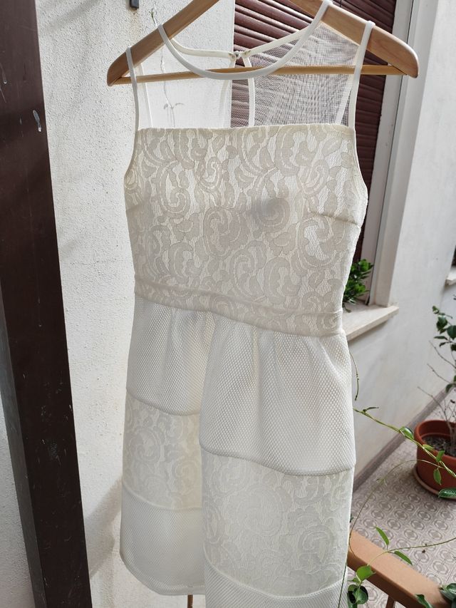 Abito da cerimonia bianco in pizzo