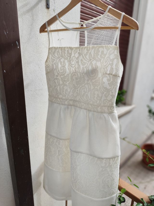 Abito da cerimonia bianco in pizzo