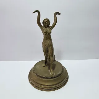 Antica scultura in bronzo di donna liberty