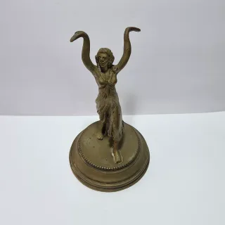 Antica scultura in bronzo di donna liberty