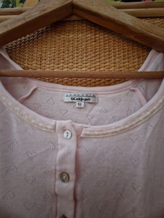 Camisón rosa manga corta