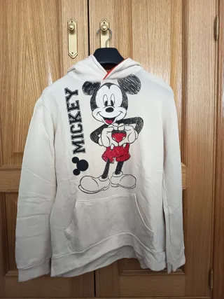 Sudadera Mickey Mouse niña beige y rojo