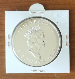 Moneda Plata Canadá Maple 1 OZ 1994