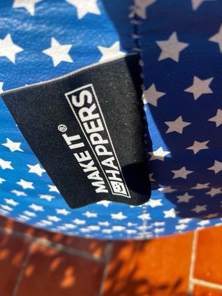 Puff pera Happers azul estrellas