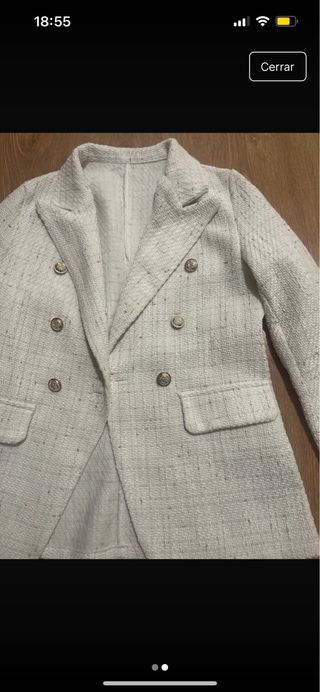 Blazer tweed con hilo metalizado. sin marca 