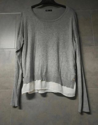 Jersey gris mujer