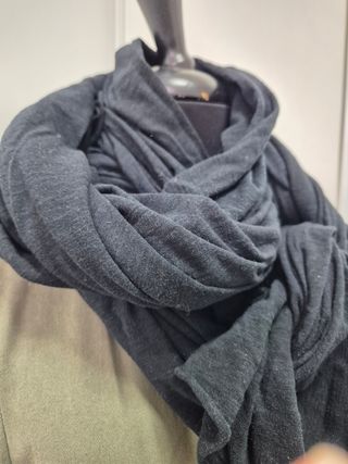 Maxi Sciarpa Plaid Leggero Nero