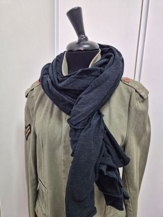 Maxi Sciarpa Plaid Leggero Nero