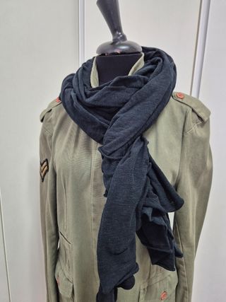 Maxi Sciarpa Plaid Leggero Nero