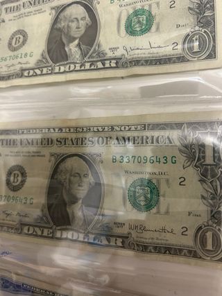 Lote Billetes Dólares Antiguos y Monedas
