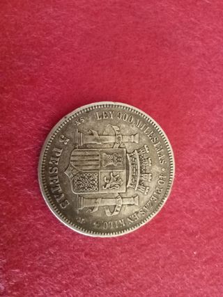 Moneda Antigua Plata 1870 España
