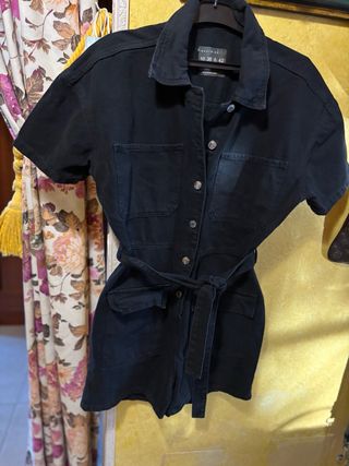Mono corto denim mujer negro Talla M