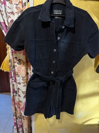 Mono corto denim mujer negro Talla M