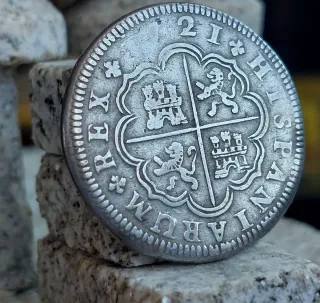 Moneda 2 Reales Felipe V Madrid A
Numismatica,plat