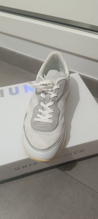 Zapatillas Munich Mujer Gris y Blanco