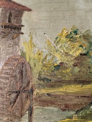 Olio su Ceramica Paesaggio Rurale