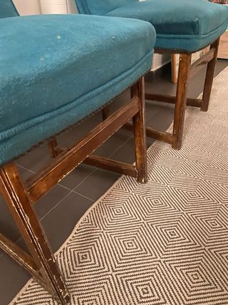 Sedie vintage in velluto blu (2 unità)
