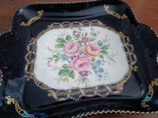 Bandeja Limoges floral 22x25 cm