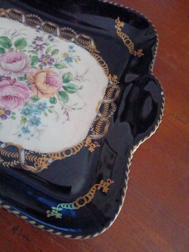 Bandeja Limoges floral 22x25 cm
