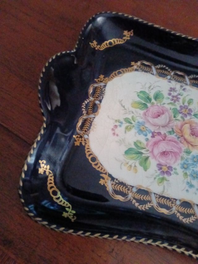 Bandeja Limoges floral 22x25 cm