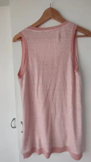 Camiseta sin mangas Yerse rayas rosa/blanc Talla M