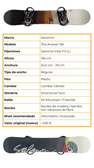 Tabla Snowboard 156 Regular Fijaciones - Salomon