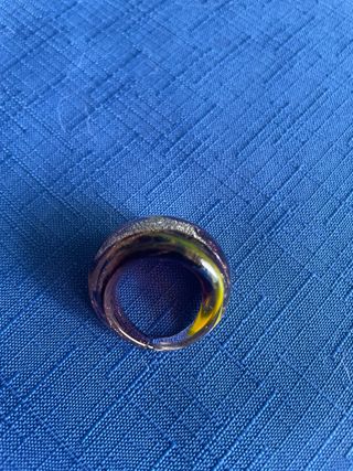 Anillo cristal 18mm oro y morado