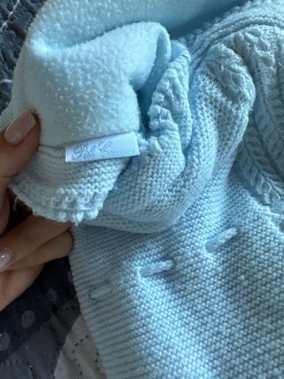 Saco para bebé tejido azul