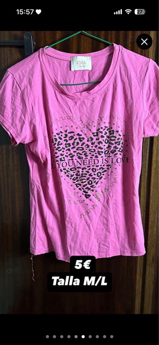 Camiseta AZARA Corazón Animal Print Talla M/L