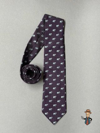 Corbata Skopes Púrpura Elefantes Bordados