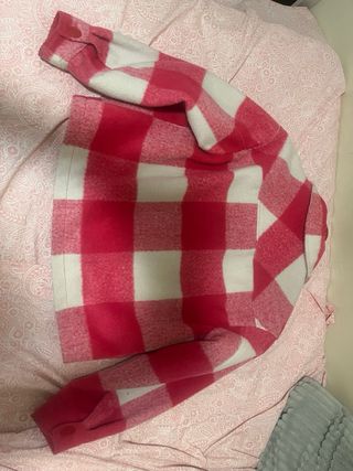 Chaqueta cuadros rosa y blanco