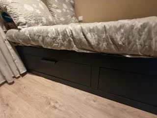 BRIMNES Diván Negro con 2 Cajones IKEA