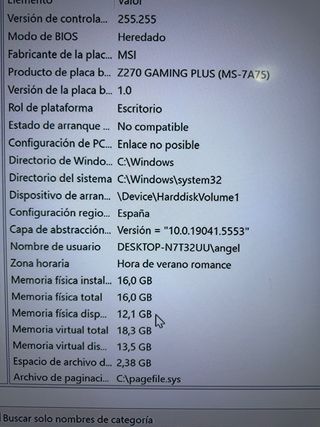 Torre PC MSI sin gráfica dedicada.