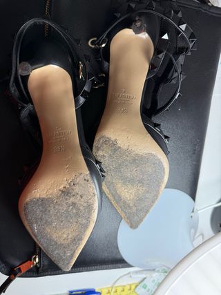 Zapatos Tacon Valentino Negros Tachuelas