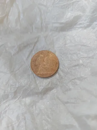 Moneda 20 Francos Franceses Gallo 1905